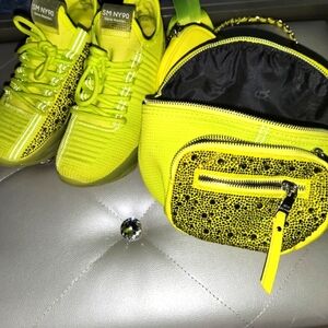 Steve Madden Sneakers Womens Maxima Lime SM NY90 Bejeweled Size